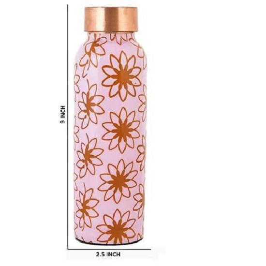 Copper Water Bottle 500 ML with Anti Oxidant Properties | Diwali Gifts for Family and Friends 100% Copper Water Bottle (Peach, 500 Ml)