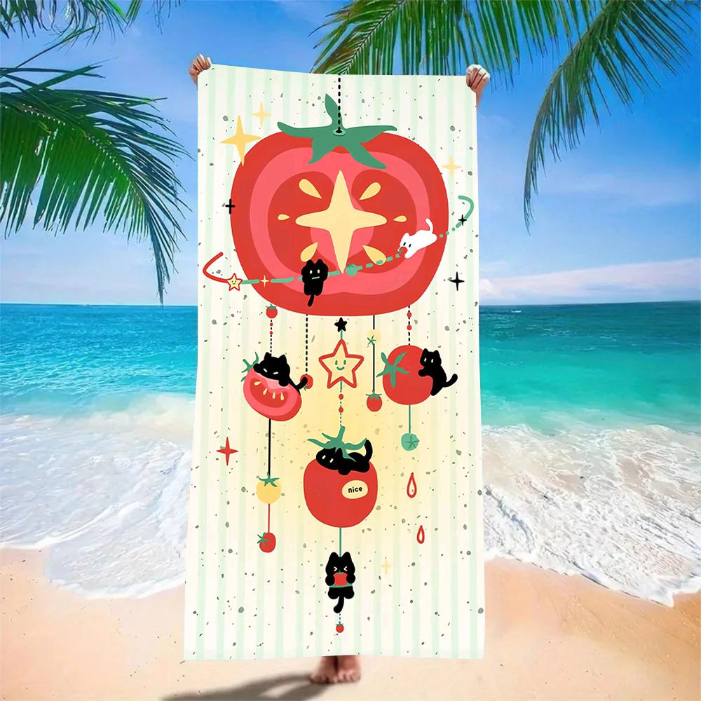Pink Lemonade Beach Towel - Super Absorbent Quick Dry Microfiber With Cute Citrus & Bow Print Soft Sand-Free Blanket For Picnic