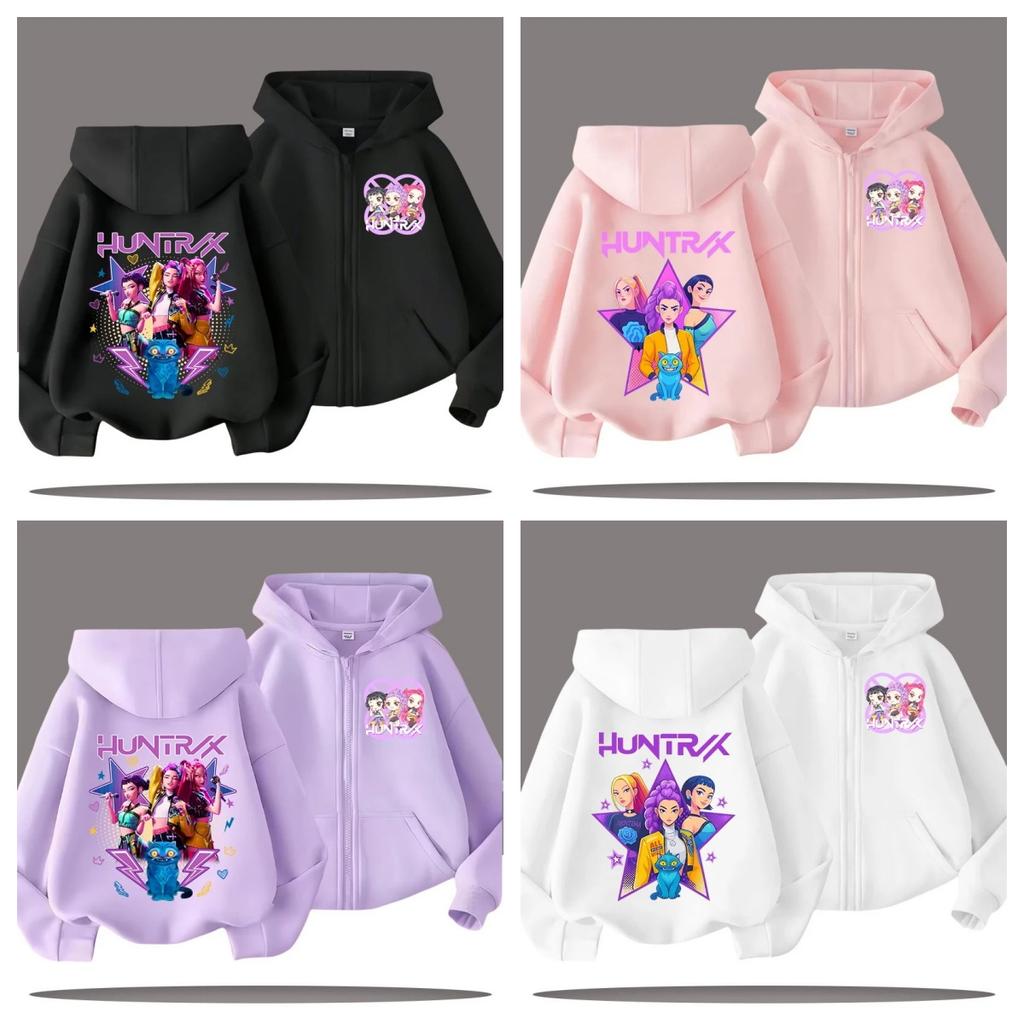 2026 New Boy Sweatshirt Zipper Hoody Baby Top Zip Up Sweatshirts Saja Boys Kpop Demon Hunters Hoodie Children Clothes Kid Girl