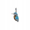 Silver Kingfisher Pendant With Amber