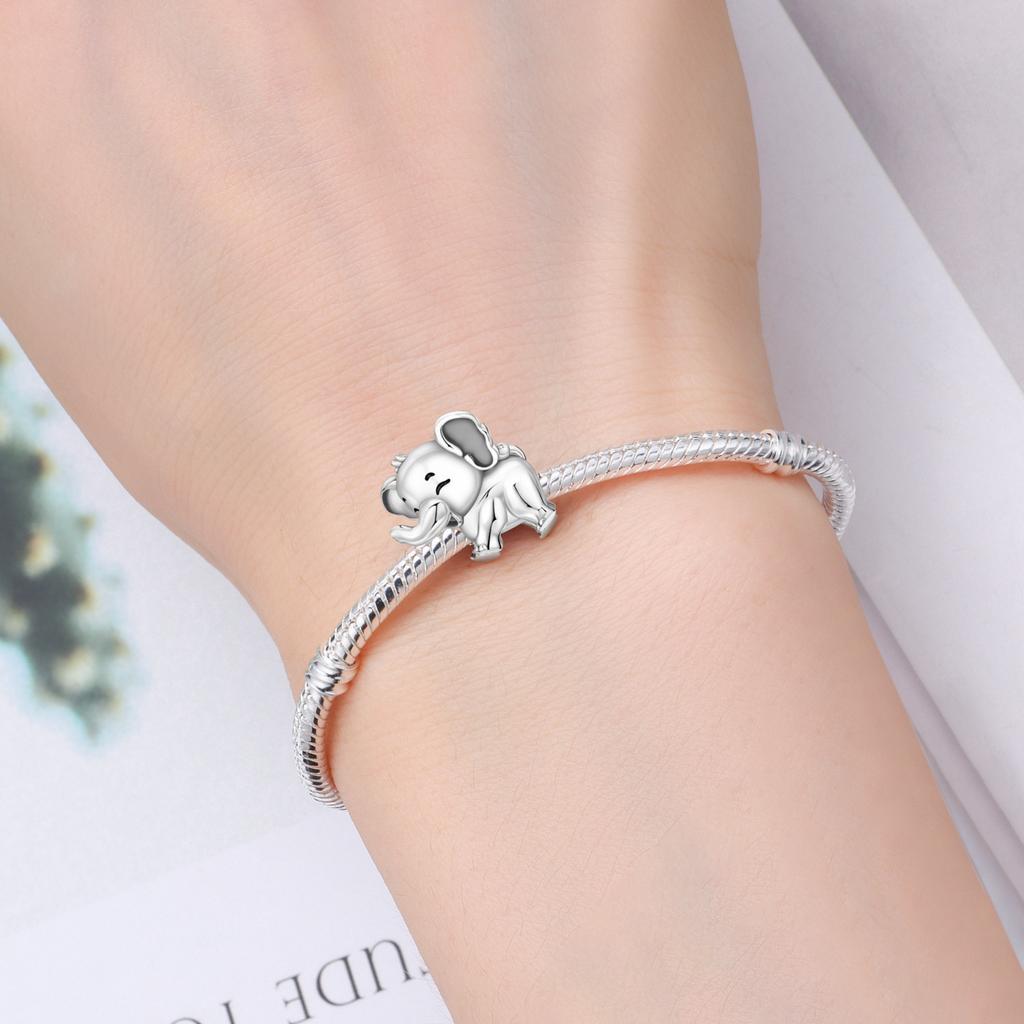 Copper Joyful Elephant Animal Beads Original Pendants Bracelet Charm Jewelry Party Diy Trendy Gifts