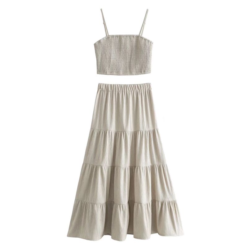 

Women s Kaslead Fashion Patchwork Texture Suspenders Suit L