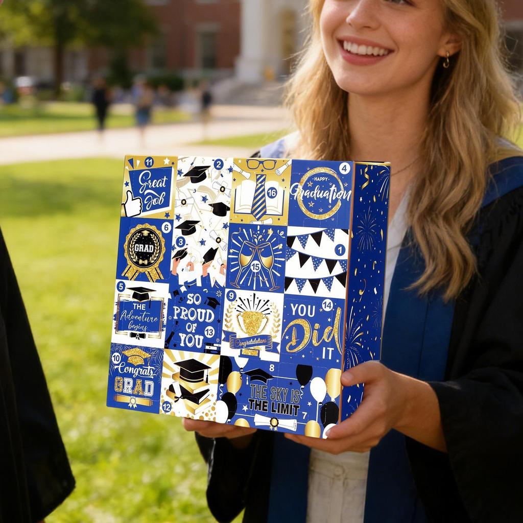 2026 Graduation Advent Box 2026 Holiday Advent 16-Day Grad Congratulation Packaging Inner Box For Graduates Students High School