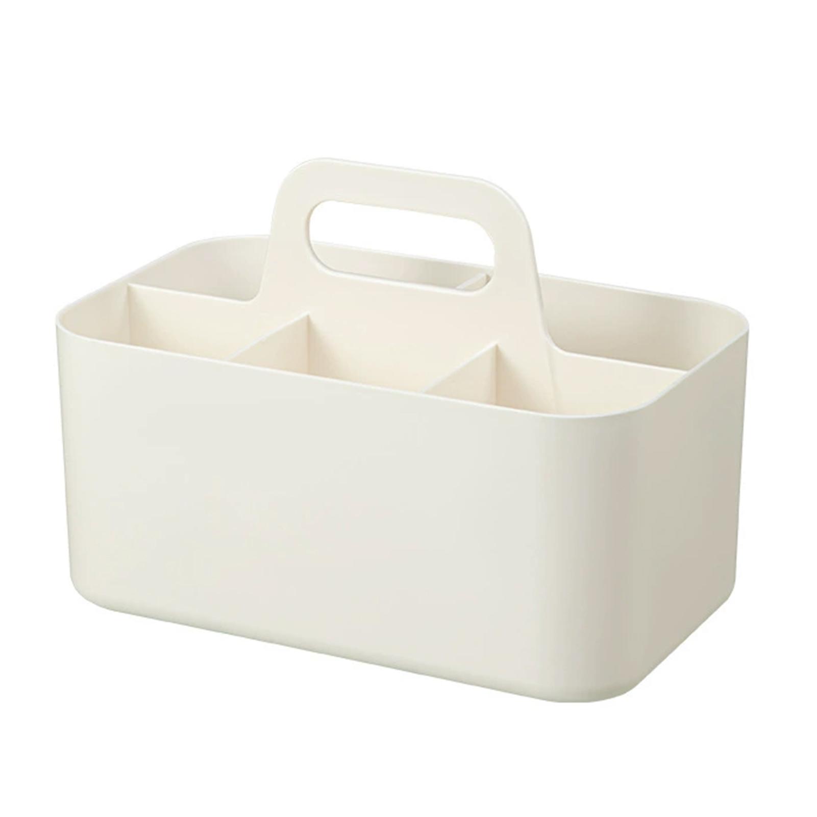 

Stackable Storage Box Portable Organizer for Desk Home Office Use Durable PP Plastic білий