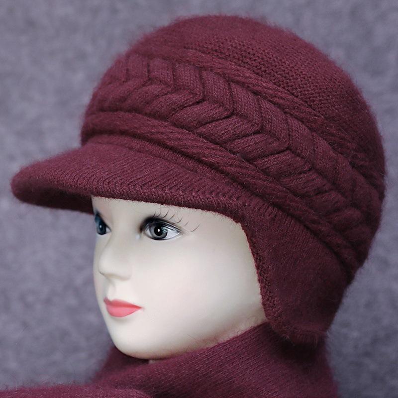 

Жіночий зимовий набір шапка та шарф: Потовщений, В язаний, На вельветовій підкладці для людей середнього та похилого віку; Теплий, Морозостійкий та Вітрозахисний.