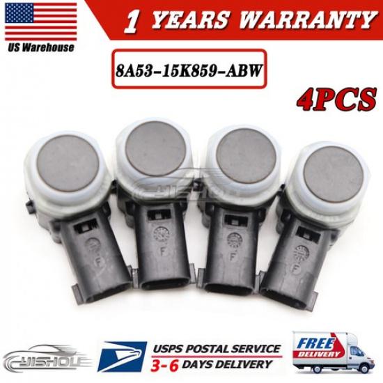 4PCS 8A53-15K859-ABW Bumper Parking Aid PDC Sensor Black For Ford Focus Explorer