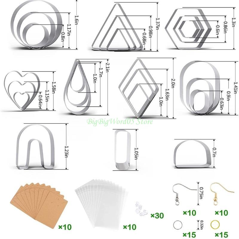 24TE 142pcs Clay Cutters Set 24 Shapes Plastic Clay Cutter Kit Jewelry Mold Earring Making Accessories Kids DIY Clay Tools