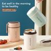 600ml Insulated Food Jar with Safety Cover with Spoon 304 Stainless Steel Leakproof Thermal Soup Cup for Boys Girls Mint Green