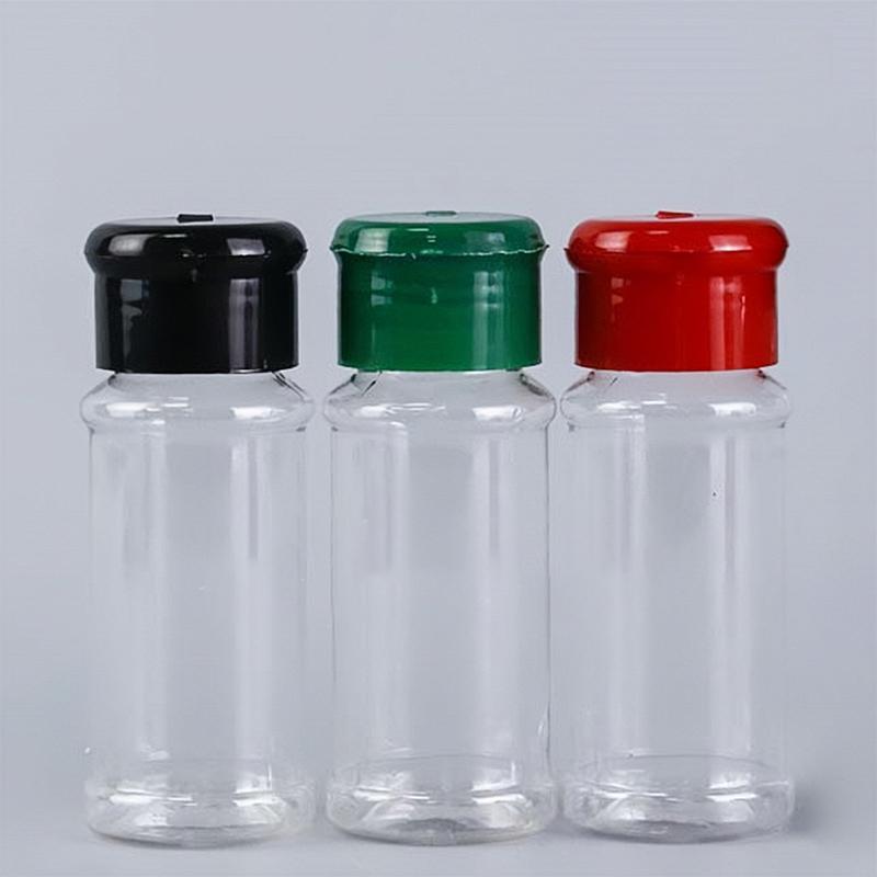 10Pcs Kitchen Salt Pepper Shakers 60/100Ml Plastic Empty Seasoning Storage Bottle