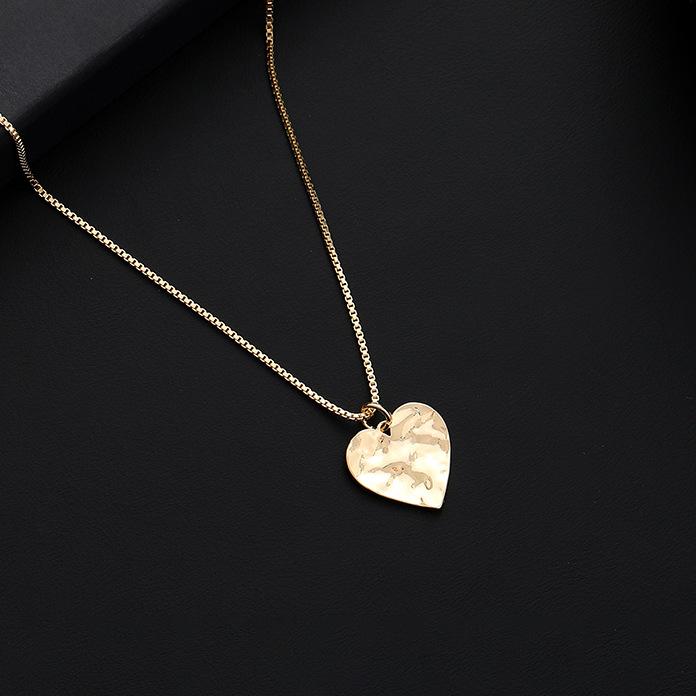 Hollow geometric flower love long necklace, women's exaggerated high-end irregular brushed pendant