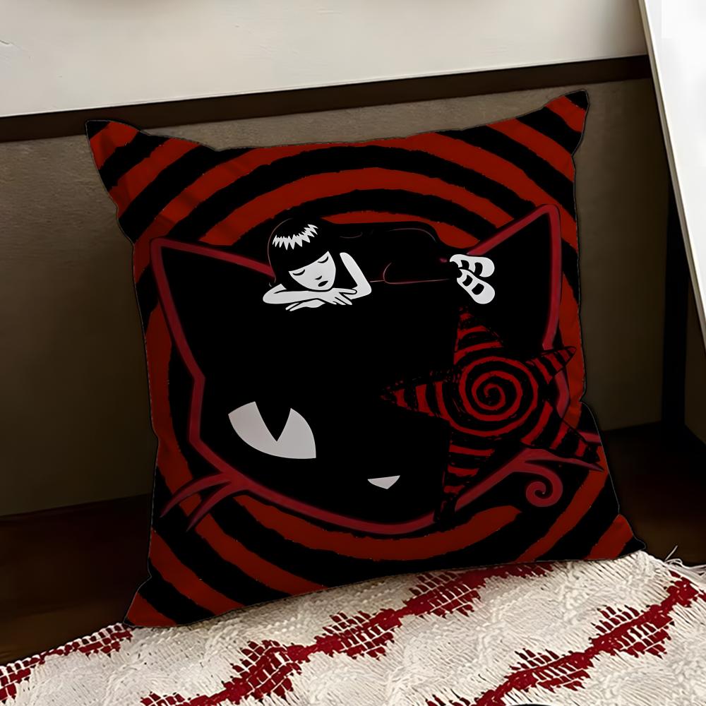 Anime EEmily the Cool Strang Cushion Cover Reversible Soft Durable Pillow Cover Home  Car MultiScene Use for Daily Comfort