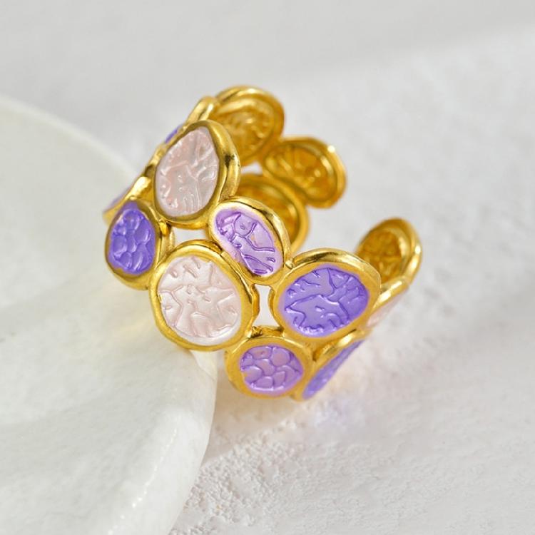 Modischer Offener Ring mit zwei Ebenen aus Edelstahl, Verstellbarer Schmuck, Einzigartiges Kreisförmiges Design, Für den täglichen Gebrauch, Geschenk