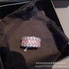 Three-color Fashion Personality Exaggerated Design Ring Female Tide Dance Ring Niche T Square Diamond Colored Zircon
