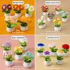 DIY Handwoven Mini Potted Flower Rose Tulip Daisy Office Desktop Ornamental Plant Woolen Thread Finished Product Home Decoration