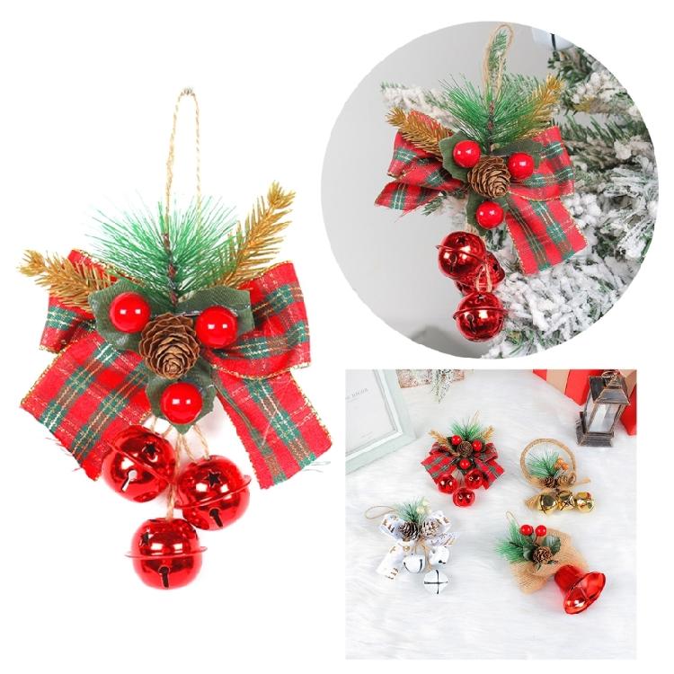 Christmas Bells Bowknot Hanging Ornament for Tree Car Christmas Decorations 2023