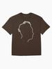 Depeche Mode Martin Gore Profile White Outline Black Background Oversized T-Shirt