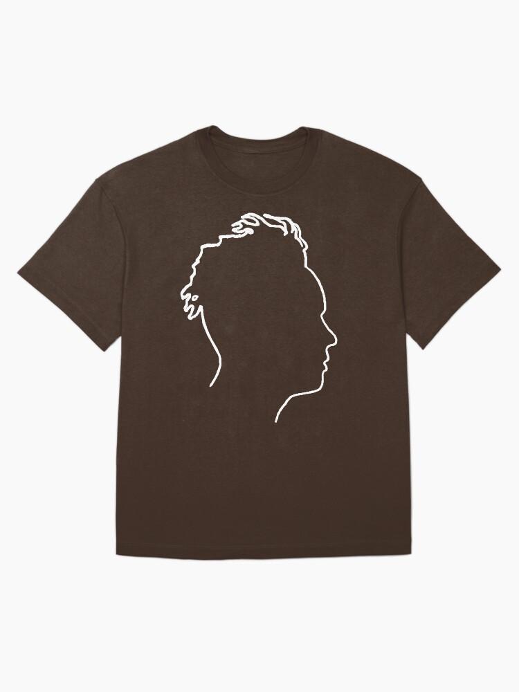 Depeche Mode Martin Gore Profile White Outline Black Background Oversized T-Shirt