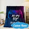 Custom Name Game controller Blanket bed sofa Blanket Flannel Blanket for Camping, Hiking, Picnic Essentials,gift for Fan family