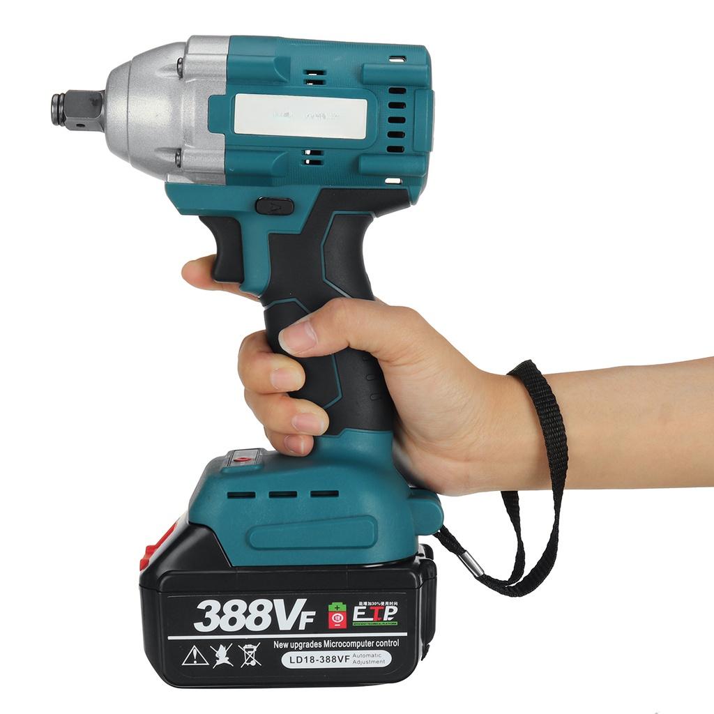 388VF 800 NM Brushless Electric Impact Wrench 1/2 Socket Wrench Woodworking Power Tools with Battery