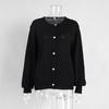 Red Open Front Long Sleeve Knit Cardigan