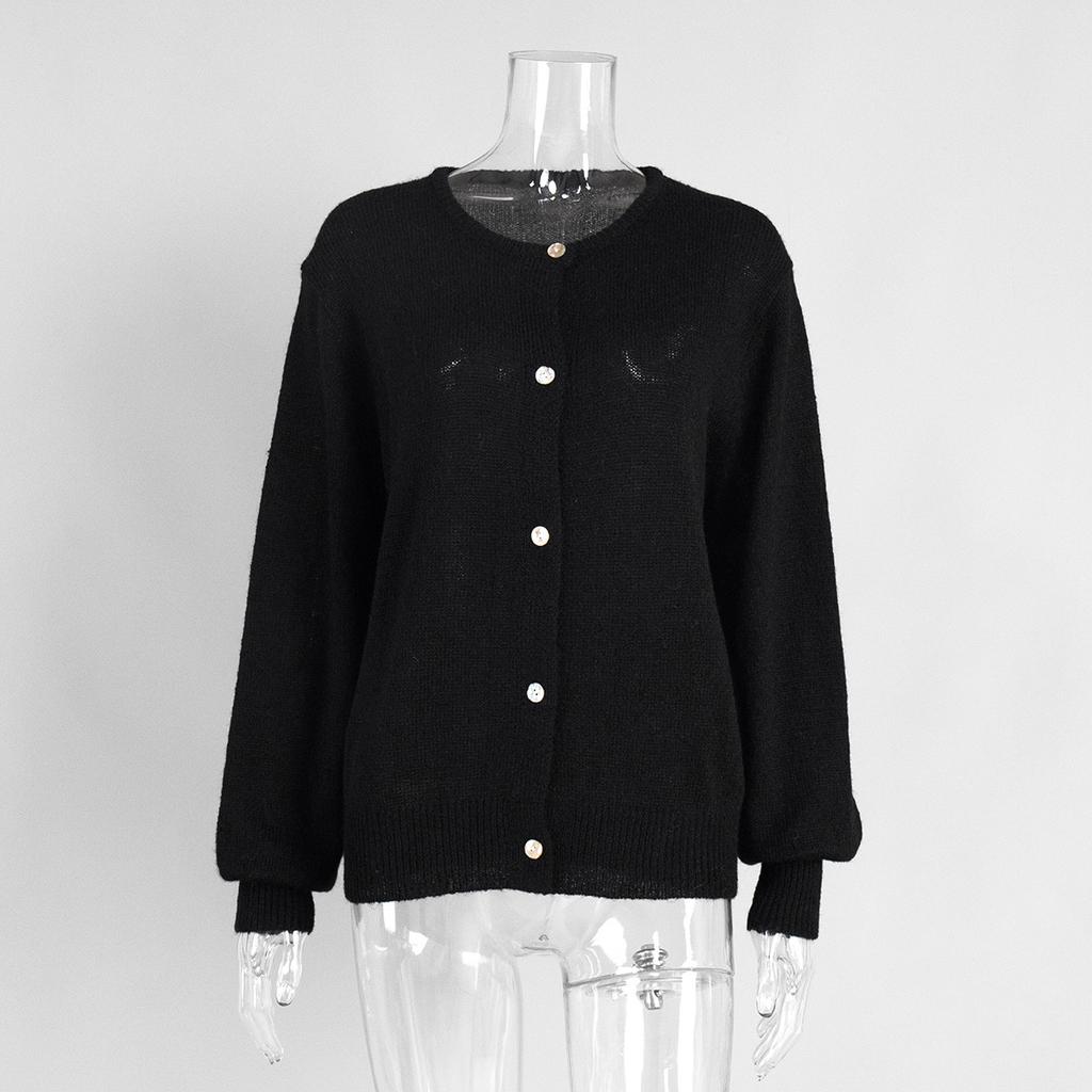 Red Open Front Long Sleeve Knit Cardigan