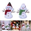Cartoon Snowman Plush Dolls Collectible Figurine Ornament with Winter Scarf and Hat Christmas Stuffed Toy for Gifting