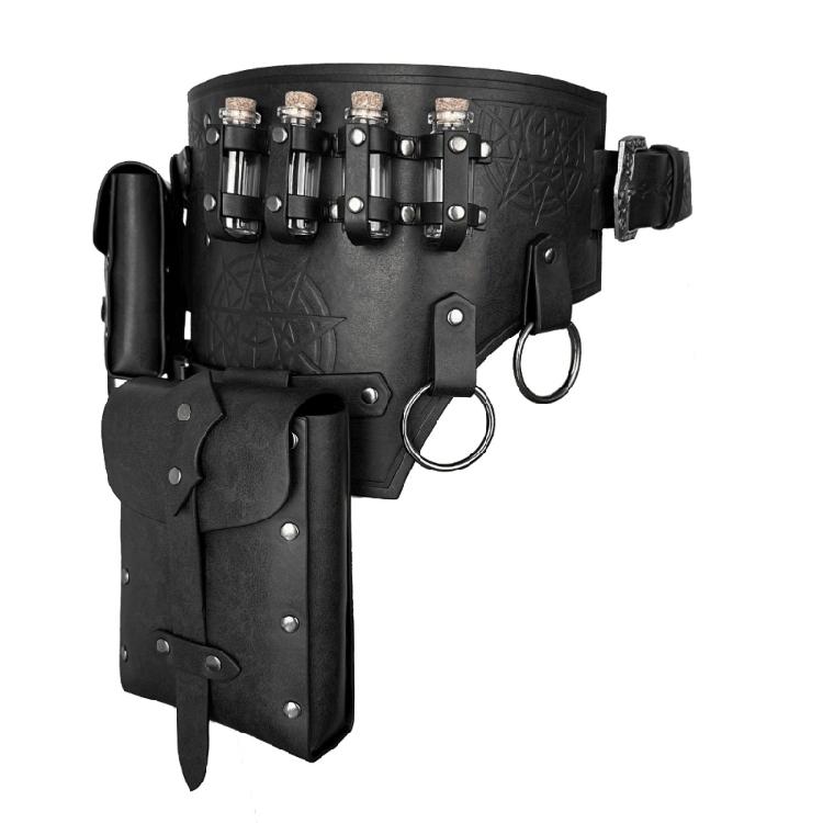 Medieval Knight Costumes Renaissances Potion Bottles Leather Belt Waist Bag Halloween Party Cosplay Costumes for Adults
