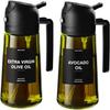 Olive Oil Dispenser,Sprayer for Cooking 2 in 1- Spray and Pour,Dark Green Glass Oil Bottlewith Stickers,16oz/470ml Oil Sprayer 6