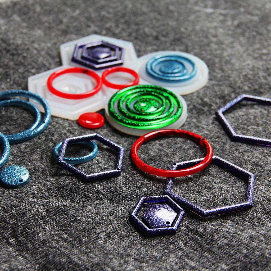 Kolczyki okrągłe w wielu rozmiarach Forma z żywicy epoksydowej Geometryczne wiszące kolczyki Silikonowa forma Rękodzieło DIY Formy do zawieszek biżuteryjnych