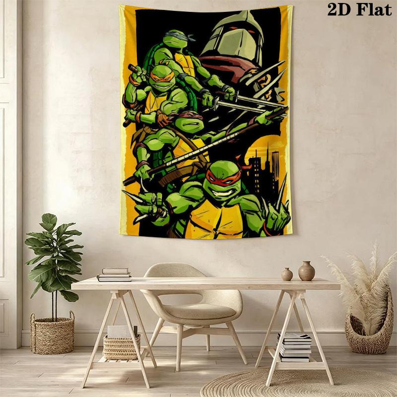 Mutant Turtles Urban Warriors Tapestry Wallmounted Fashion Print Homestay Soft Decoration Tapestry Christmas Gift Work Of Art