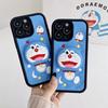 Doraemon 3D Silicone Phone Case for iPhone 15 Pro Max with Stand - Full Coverage Cartoon Design