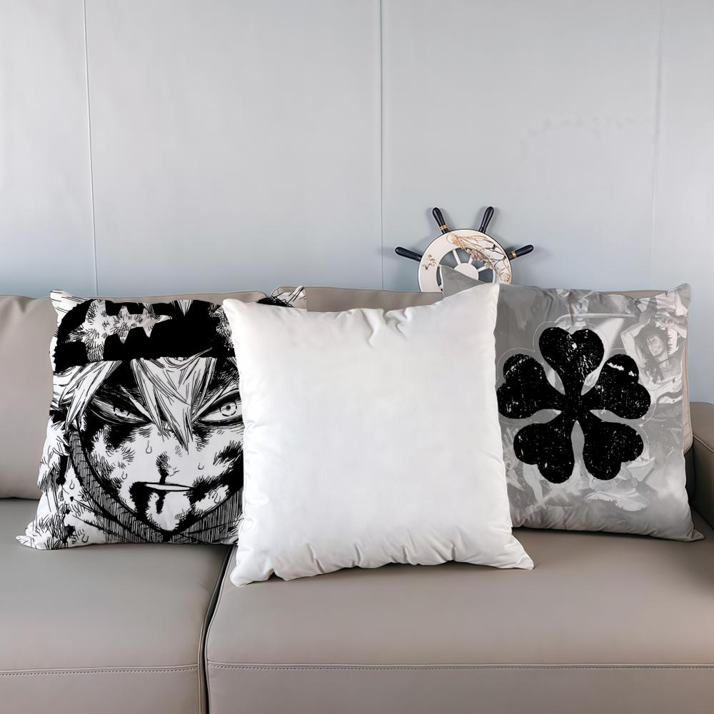 Pillow Case luxurious home office, sofa decorative Multi sized car seat cushions, pillowcases B-Black cloverS anime
