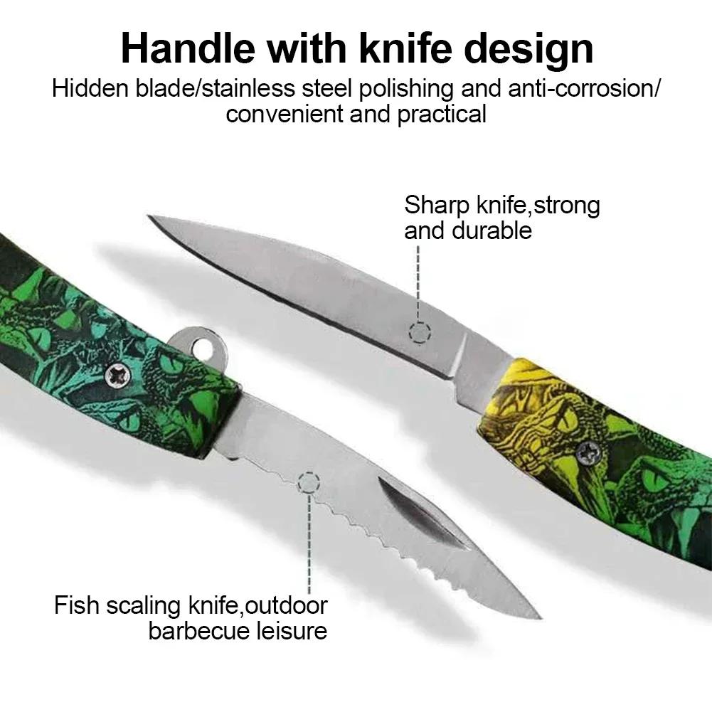 Lure Pliers Camo Curved Nose Stainless Steel Scissors Control Fish Pliers With Knife Open Steel Ring Cutting Line Fishing Tools