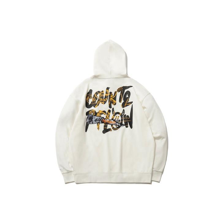 Li Ning CF Casual Sports Pullover Long Sleeve Hoodie Unisex Hoodies Off-White AWDR506-1