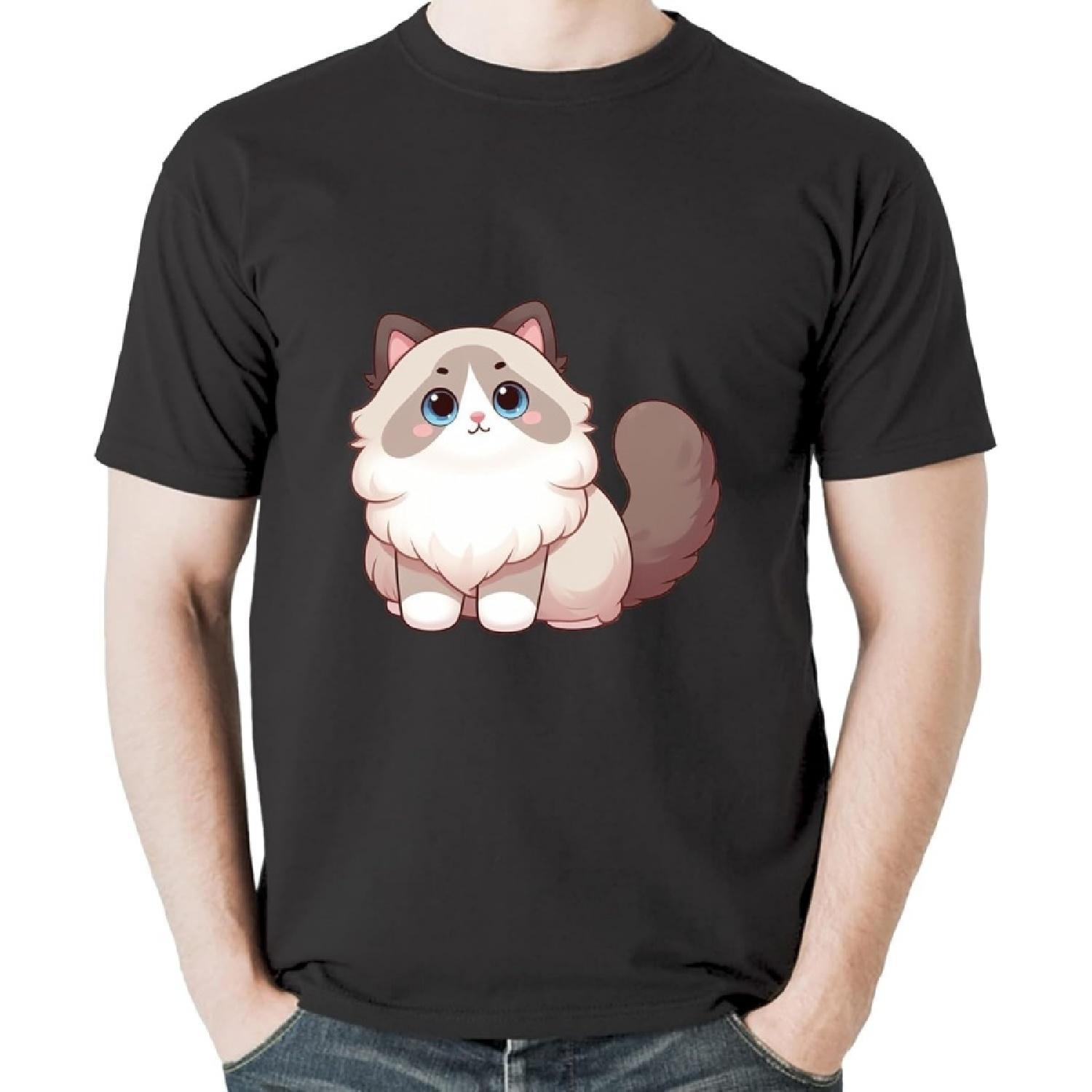 Ragdoll Cat Long Sleeve T-Shirt Sweatshirt Hoodie Tanktop for Men Women Kids Black(1) S