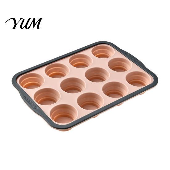 Nonstick Baking Mold Silicone Muffin Pan for Baking, 6/12-Cavity Easy Release Cake Muffins Tray Mold, Food Grade Cupcake Kitchen Flexible Cups