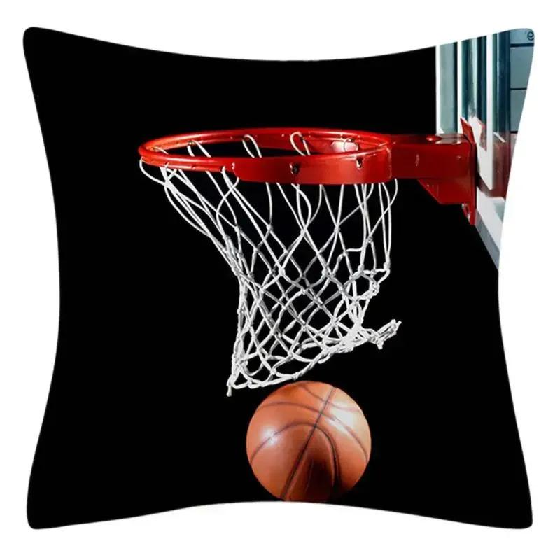 Vikama Sports-Themed Rugby And Basketball Decorative Square Cushion Cover, Suitable For Cars, Sofas, Offices, And Home Decor