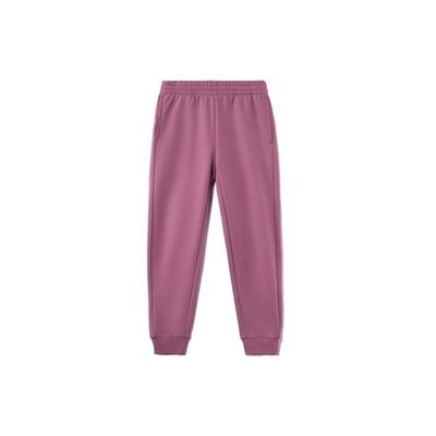 Li Ning Sports Trend Serie Floral Logo Print Fleece Warm Bündchen-Sweathose Damen Sweathose Rosa AKLR678-3