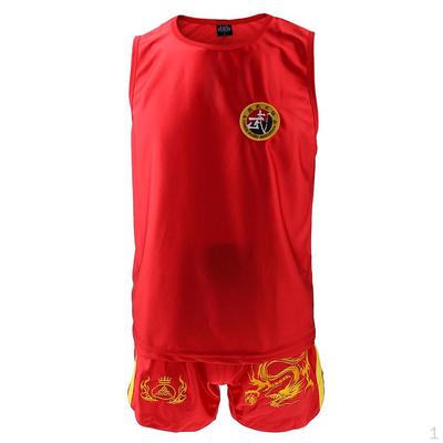 Boxing Martial Arts MMA Clothes Dragon Embroidered Uniform Shorts Black