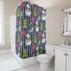 TU Festive Snowman Christmas Shower Curtain Waterproof Holiday Bathroom Decor Winter Village Backdrop Holiday Home Decor