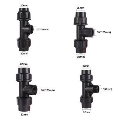 1Pc PE Connector Water Pipe Fittings To 20/25/32mm To 1/2"3/4"1" Quick Connect Tubing Fittings Garden Agriculture Irrigation