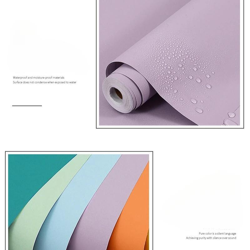 Korea Pink Waterproof Wallpaper Self-adhesive Home Bedroom Dormitory Room Wall Stickers Thickened Paste Table Cabinet Renovation