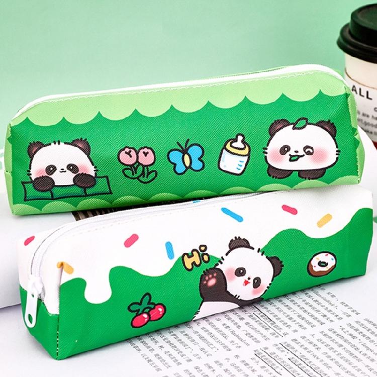 Large Capacity Pencil Case Cartoon Panda Pen Pouches Light Weight Pen Pouches Zippered Pen Case Travel Makeup Bag