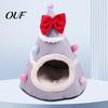 Non Slip Cat Bed for Indoor Cats Christmas Tree Bed, Plush Cave with Removable Cushion, Non-slip Soft Pet Bottom, Cozy House Kittens Winter
