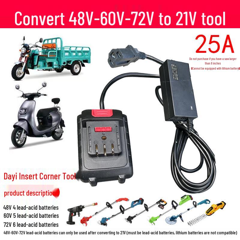 E-bike Converter Cable: 48V/60V/72V to 21V for Makita Tools