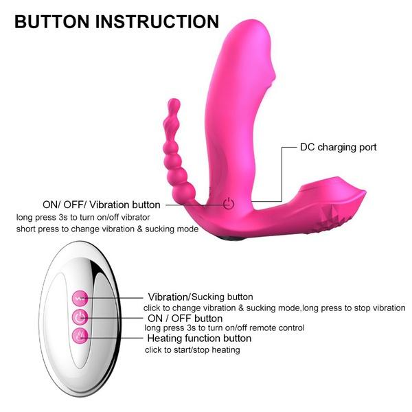 3 IN 1 Sucking Vibrator 7 Mode Vibrating Sucker Anal Vagina Clitoris Stimulator Wearable Oral Suction Erotic Sex Toys for Women Orgasm