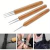1 Set 0.5mm/0.75mm Dreadlock Crochet Hook Wood Crochet Needles Hair Dreadlocks Tool for Braid Craft.
