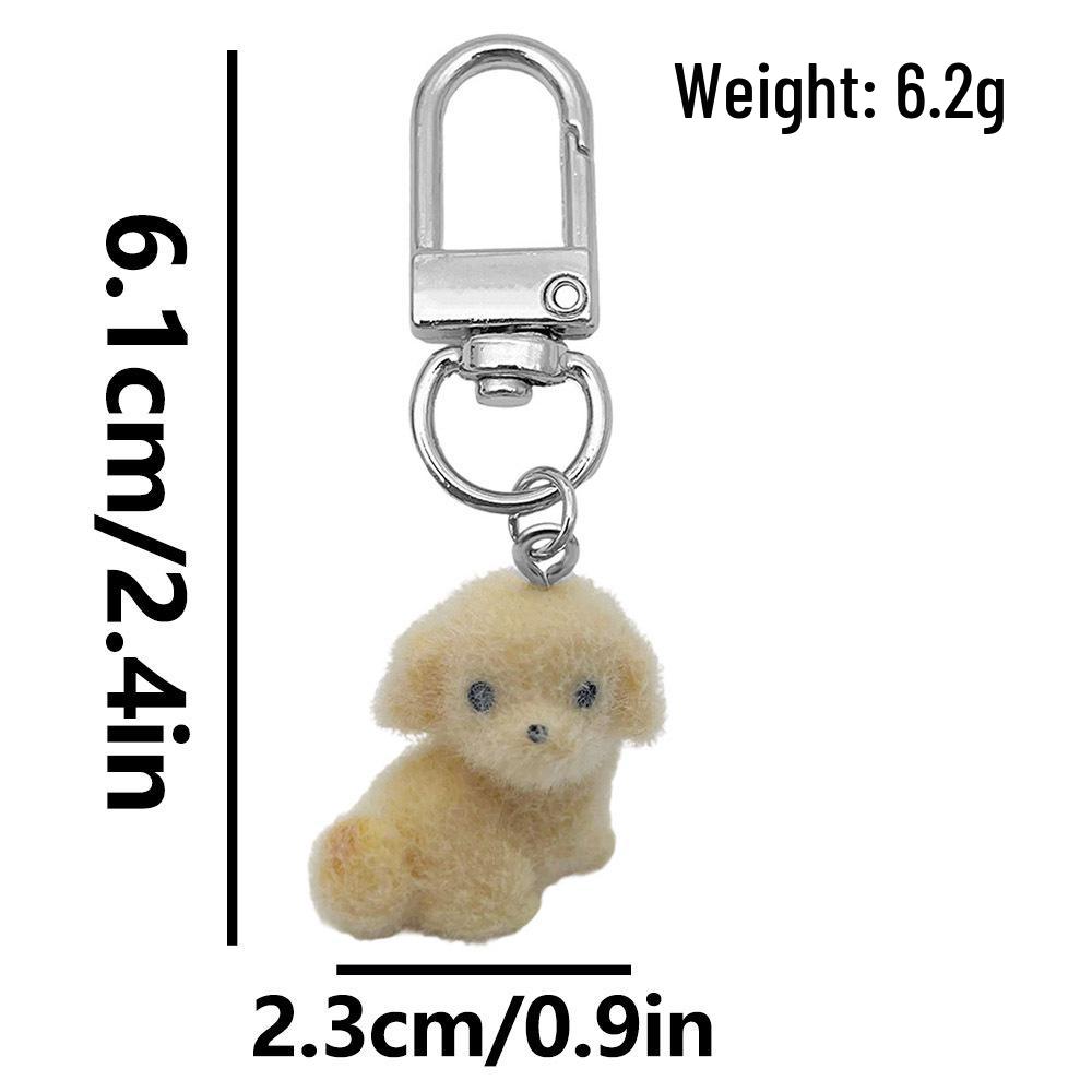 Resin Cartoon Animal Keychain: Puppy, Bichon, Border Collie, Teddy, Rabbit
