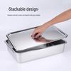 Deep Stainless Steel Rectangular Drain Tray with Lid