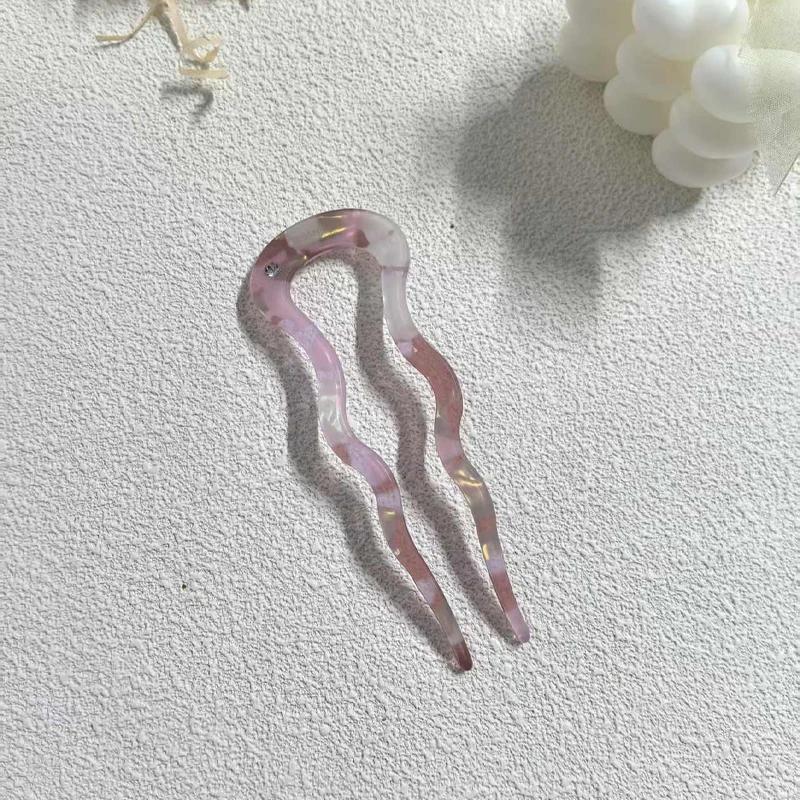 

Акриловая волнистая U-образная заколка для волос для женщины Элегантный темперамент Заколка для волос голова-пучок Модная заколка для волос для девушек Plastic